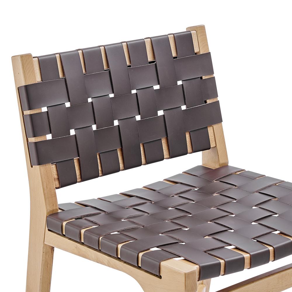 Euro Style - Evangeline Counter Stool, Natural Beech/Brown Woven PU Seat & Back - 39186-NAT veiw 6