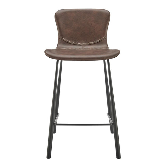Euro Style - Melody Faux Leather Counter Stools, Brown - Set of 2 - 30512BRN veiw 2
