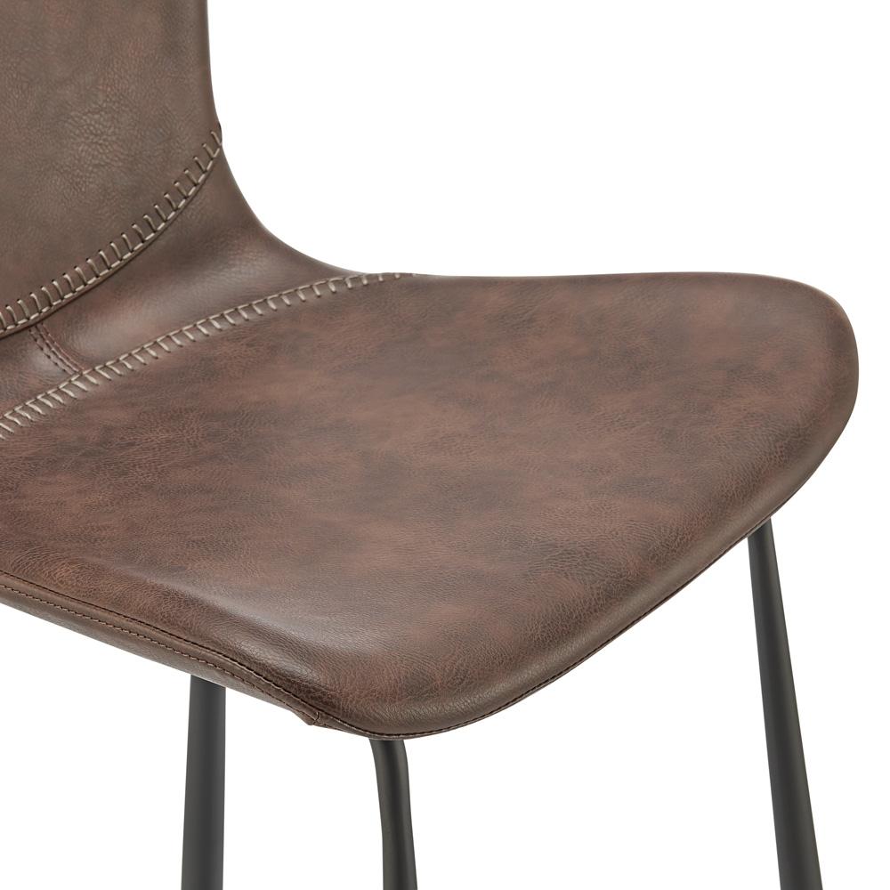 Euro Style - Melody Faux Leather Counter Stools, Brown - Set of 2 - 30512BRN veiw 8