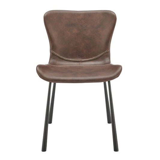 Euro Style - Melody Faux Leather Side Chairs, Brown - Set of 2 - 30510BRN veiw 2