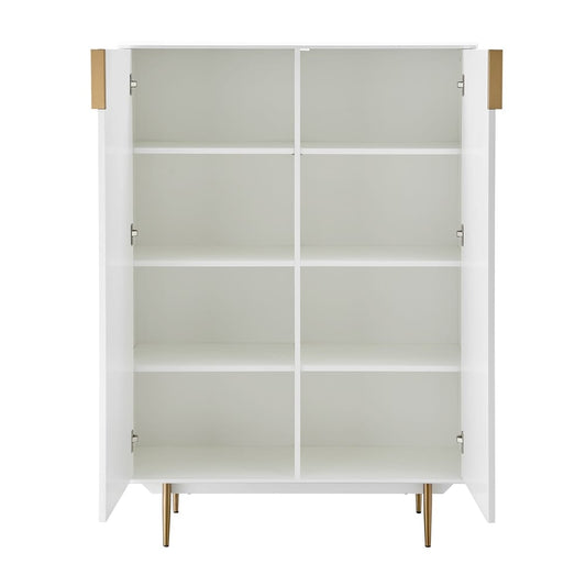 Euro Style - Norna 40inW 2-Door Cabinet, Matte White/Brass - 31070WHT-KIT veiw 2