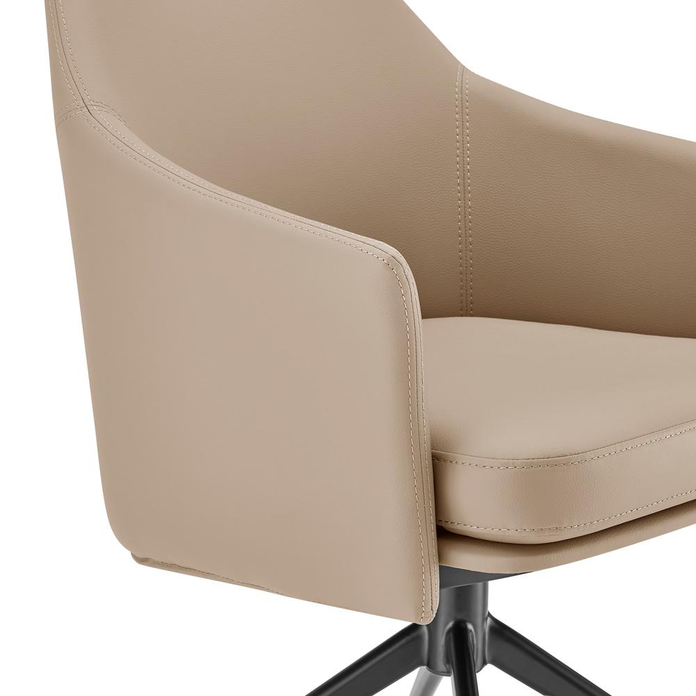 Euro Style - Signa Leatherette Swivel Armchair, Light Taupe/Black - 38997-LTTPE veiw 6