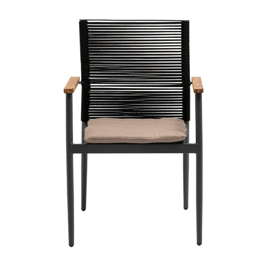 Euro Style - Skog Stackable Outdoor Armchairs, Black/Taupe/Anthracite - Set of 2 - 90499-BLK veiw 2