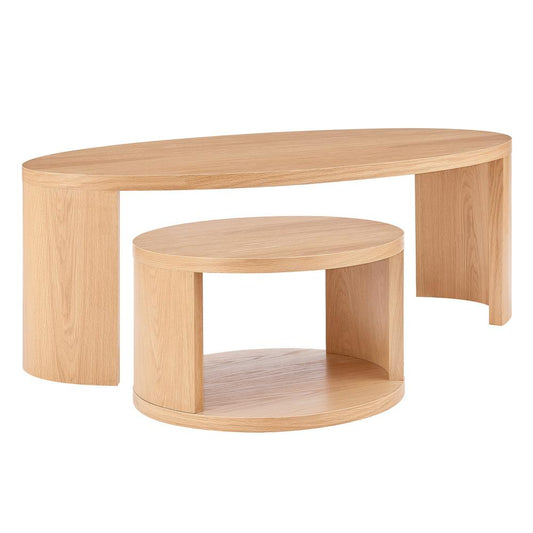 Euro Style - Svea 2pc Nesting Tables, Oak - 31092OAK-KIT veiw 2