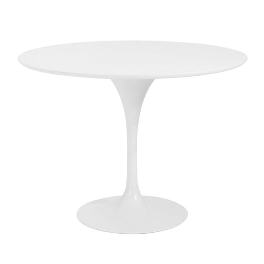 Euro Style - Astrid 40in Round Dining Table in Matte White Top with High Gloss White Tulip Base - 90264WHT-KIT veiw 2