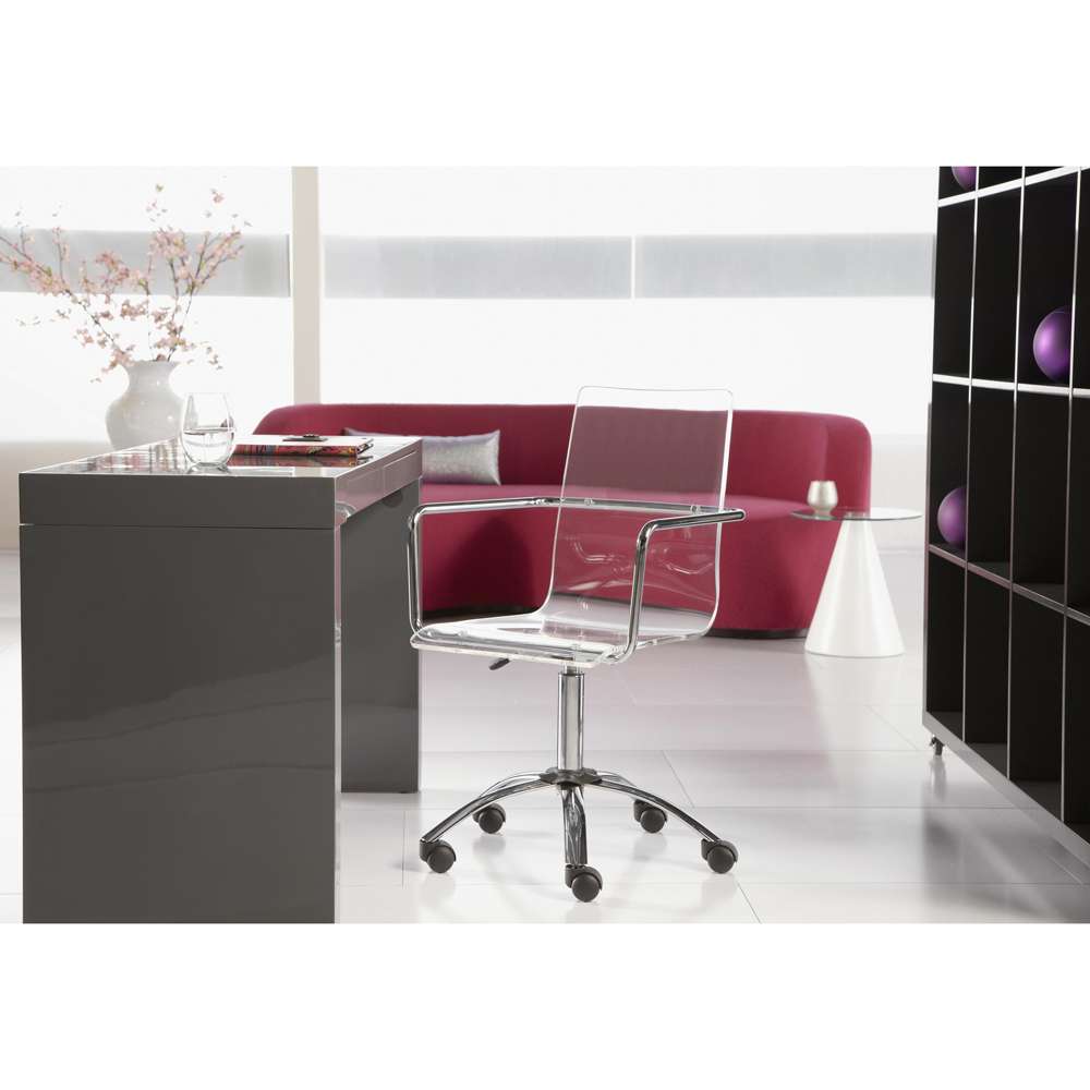 Euro Style - Chloe Office Chair in Clear with Chromed Steel Base - 80943CLR veiw 6