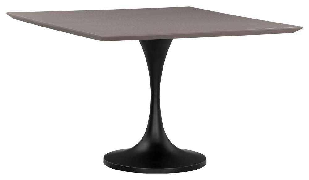 Fairfield Chair Company - Massimo Tulip Dining Height Table Base With Laminate 42in Square Table Brown Top Black Leg veiw 1