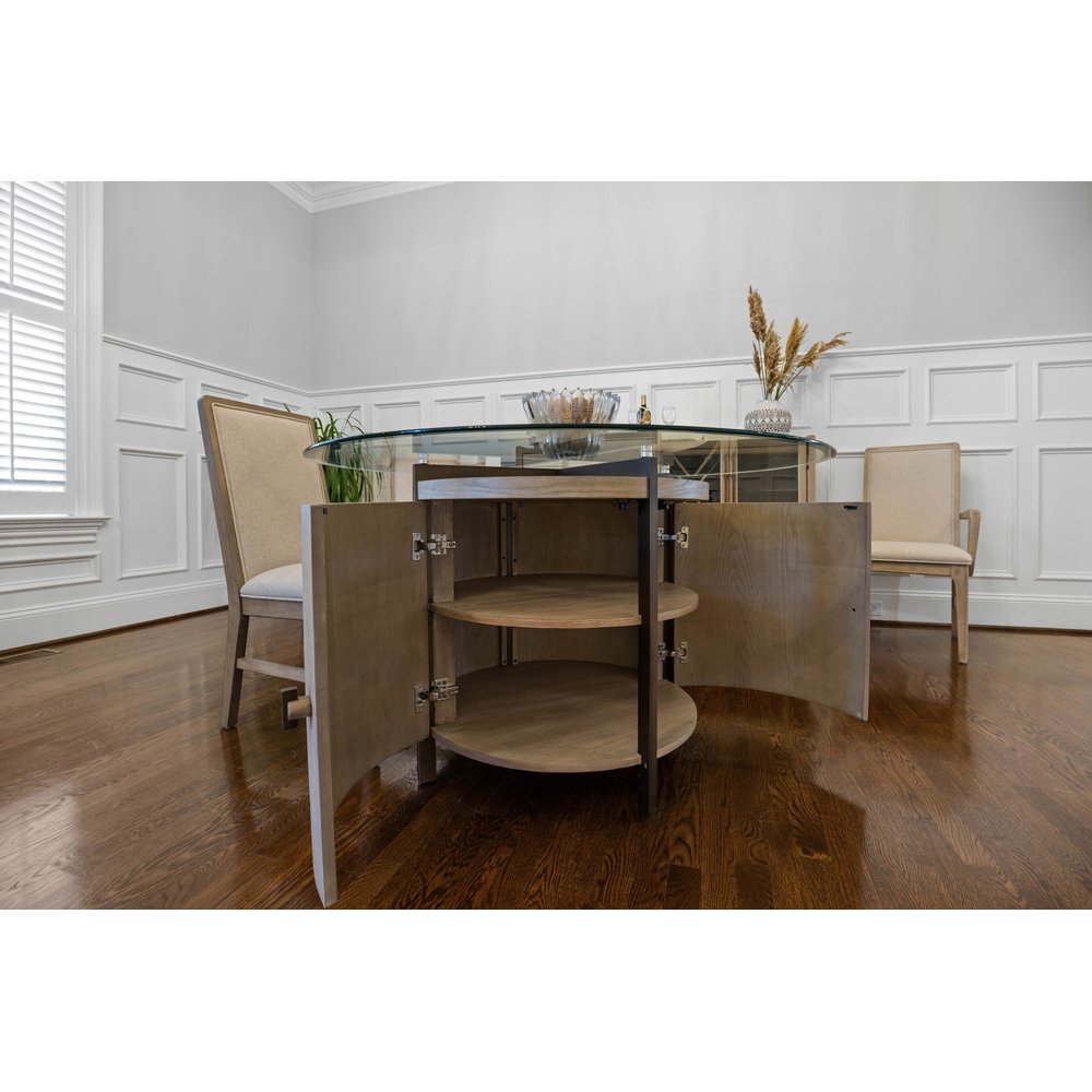 Finn & Louise - Rio Vista - 54" Round Dining Table with Storage - Muted Earth Tones and Clay Finish - FL-D70085-EARTHCLAY view 9