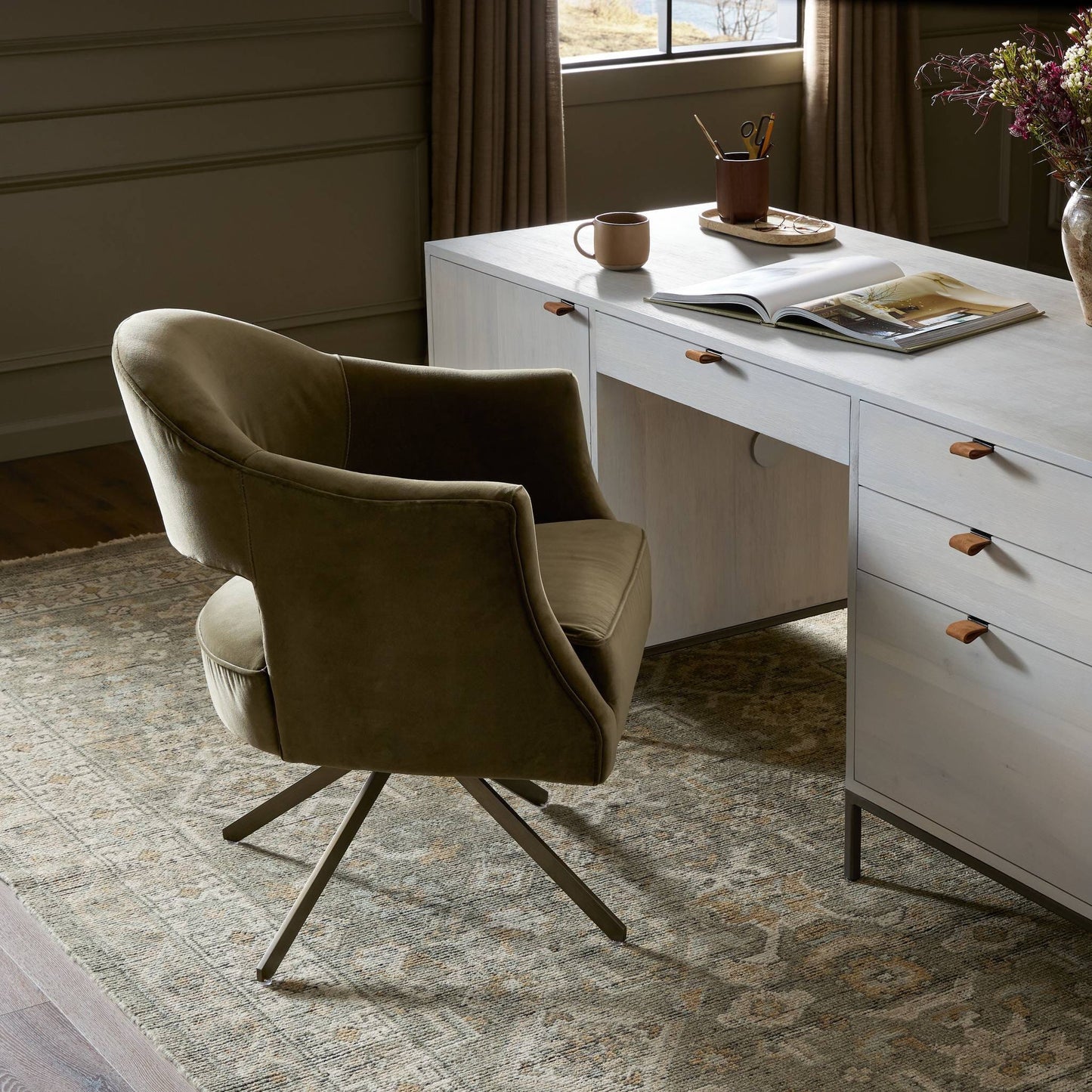 Four Hands - Adara Desk Chair - Surrey Olive - 109252-009 view 6