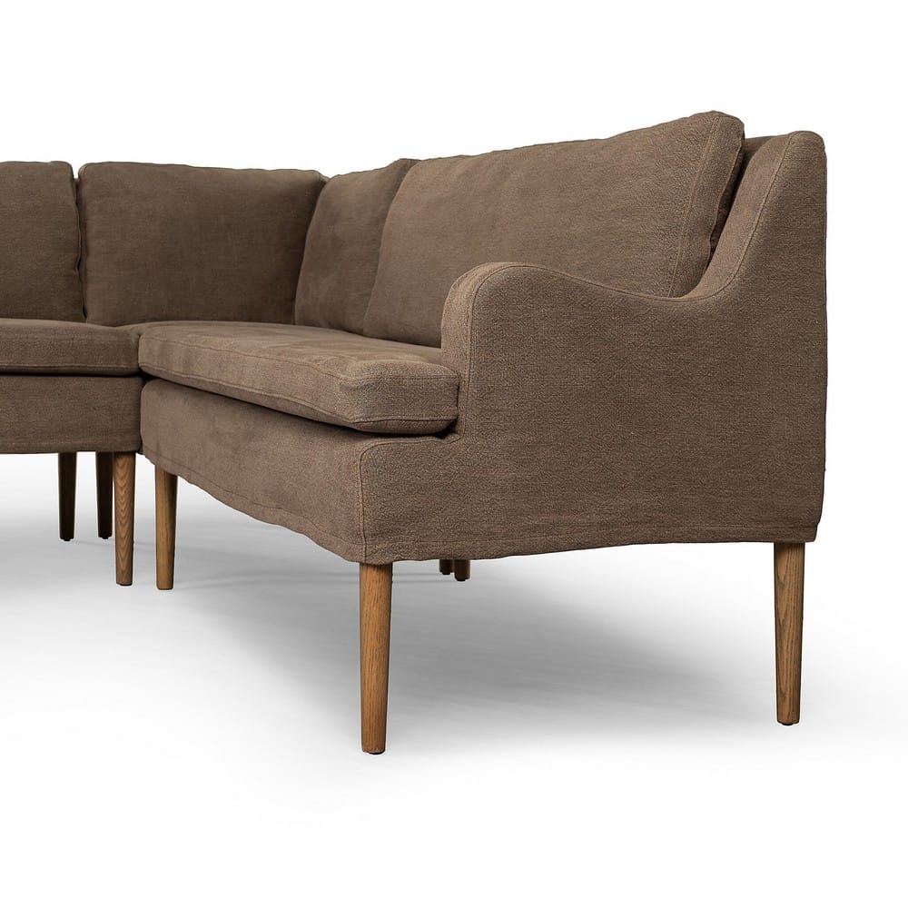 Four Hands - Amber Lewis x Four Hands - Aurelia Dining Banquette L-Shape - Broadway Coffee - 247591-001_CLOSEOUT view 4