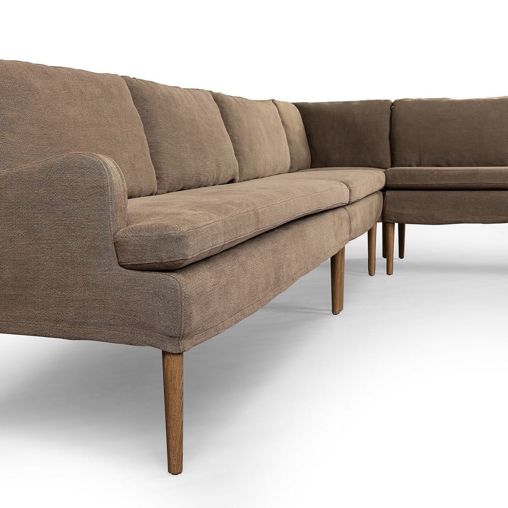 Four Hands - Amber Lewis x Four Hands - Aurelia Dining Banquette L-Shape - Broadway Coffee - 247598-001_CLOSEOUT view 4