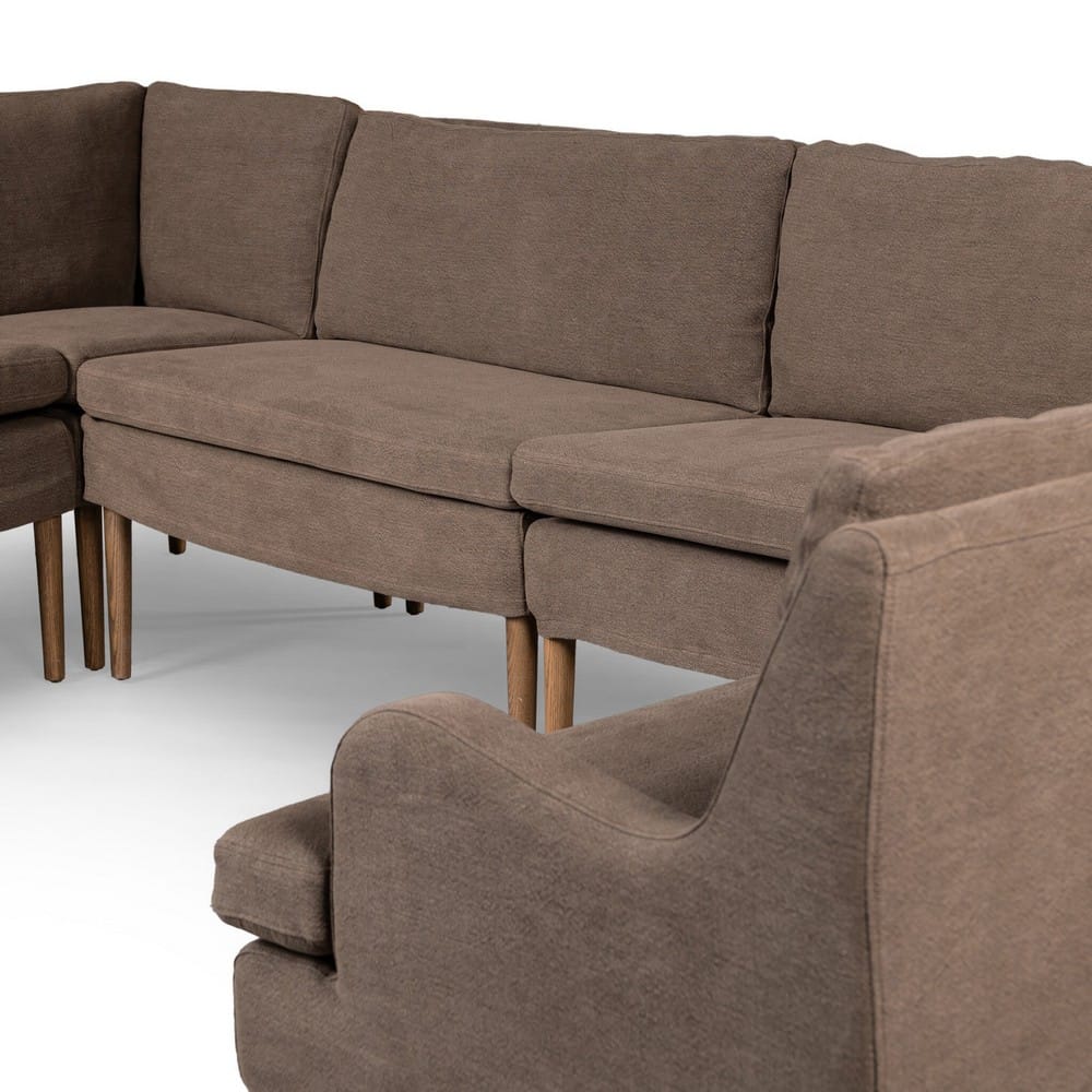 Four Hands - Amber Lewis x Four Hands - Aurelia Dining Banquette U Shape - Broadway Coffee - 247595-001_CLOSEOUT view 6