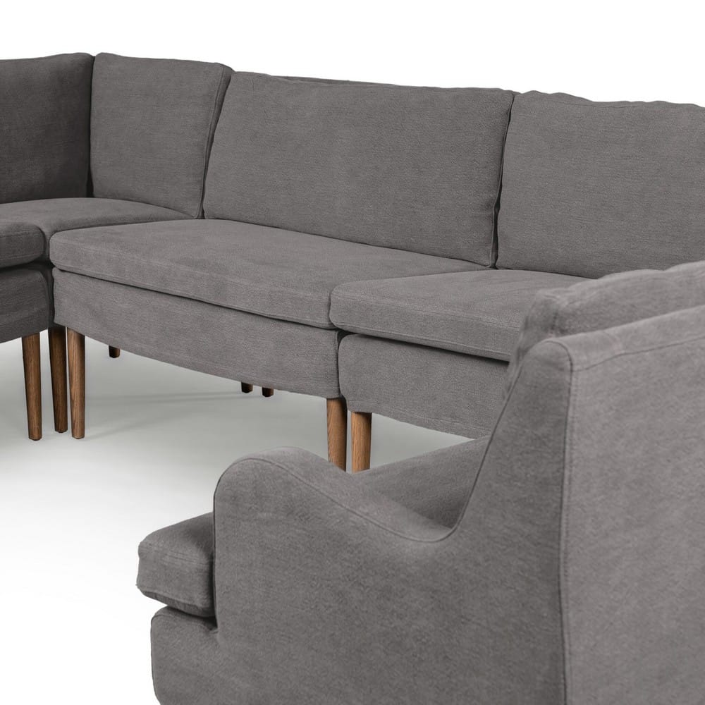 Four Hands - Amber Lewis x Four Hands - Aurelia Dining Banquette U Shape - Broadway Denim - 247596-003_CLOSEOUT view 7