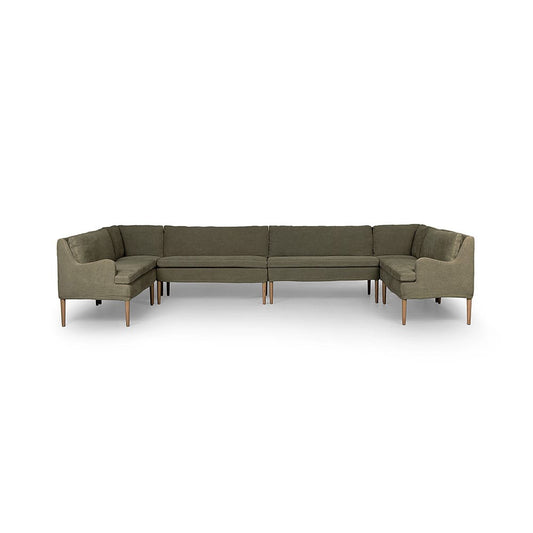 Four Hands - Amber Lewis x Four Hands - Aurelia Dining Banquette U Shape - Broadway Olive - 247594-002_CLOSEOUT view 2