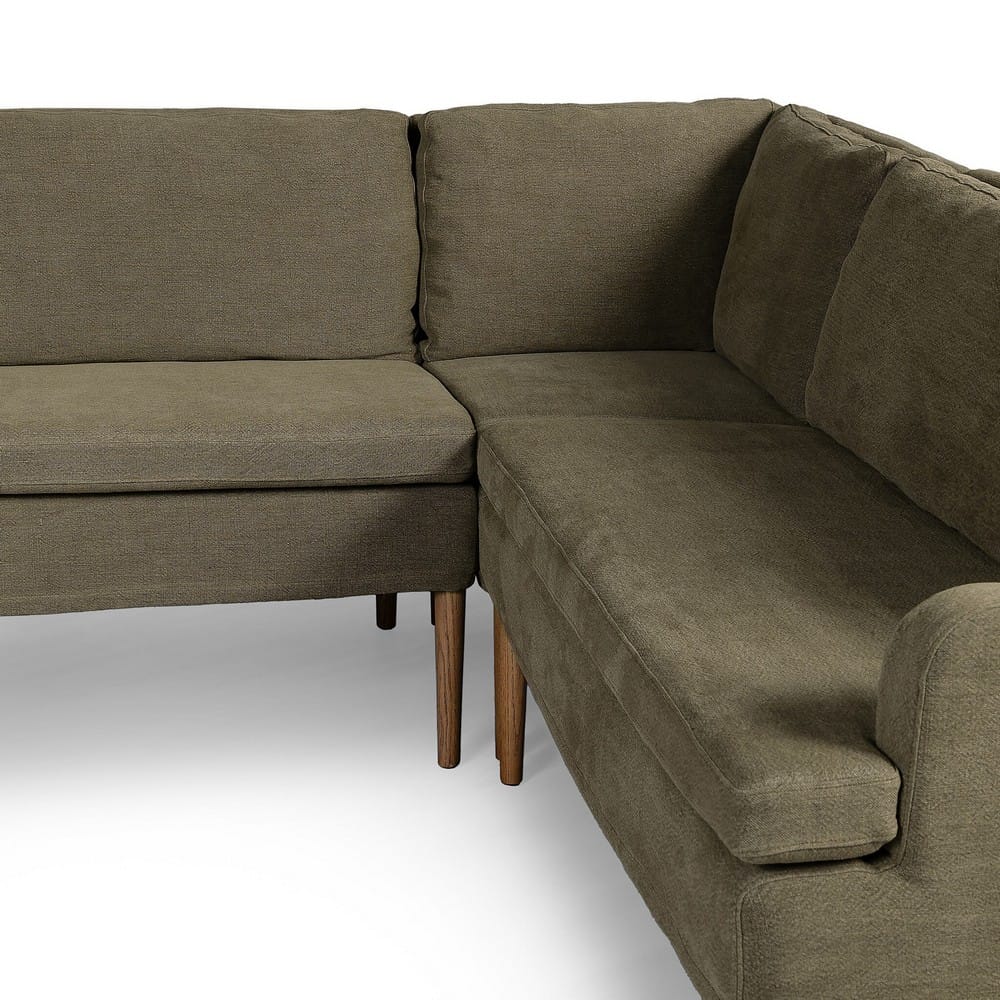 Four Hands - Amber Lewis x Four Hands - Aurelia Dining Banquette U Shape - Broadway Olive - 247594-002_CLOSEOUT view 6
