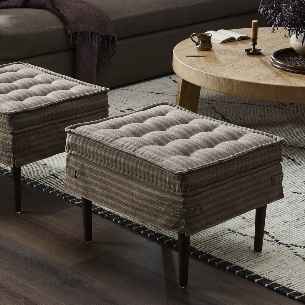 Four Hands - Amber Lewis x Four Hands - Cole Small Ottoman - Rodin Bark - 243690-002_CLOSEOUT view 7