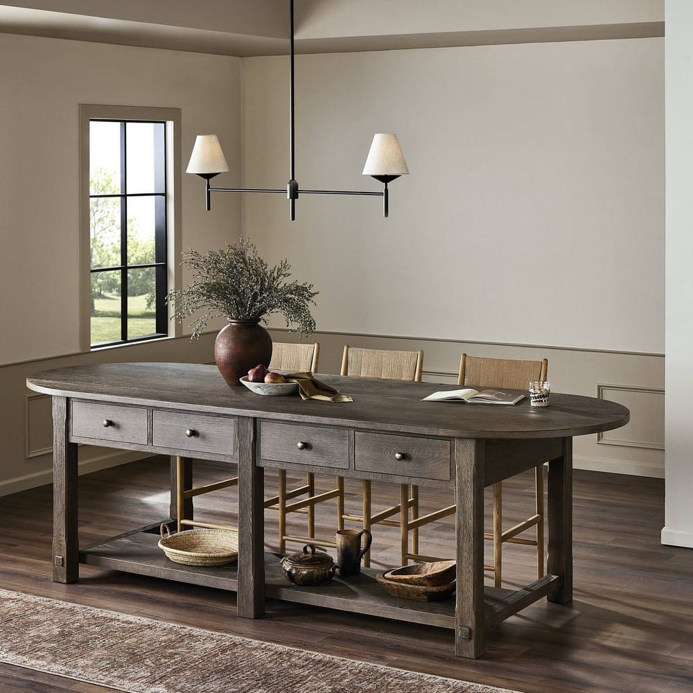 Four Hands - Amber Lewis x Four Hands - Elise Kitchen Island - Weathered Hazel Oak Veneer - 244069-002_CLOSEOUT view 12