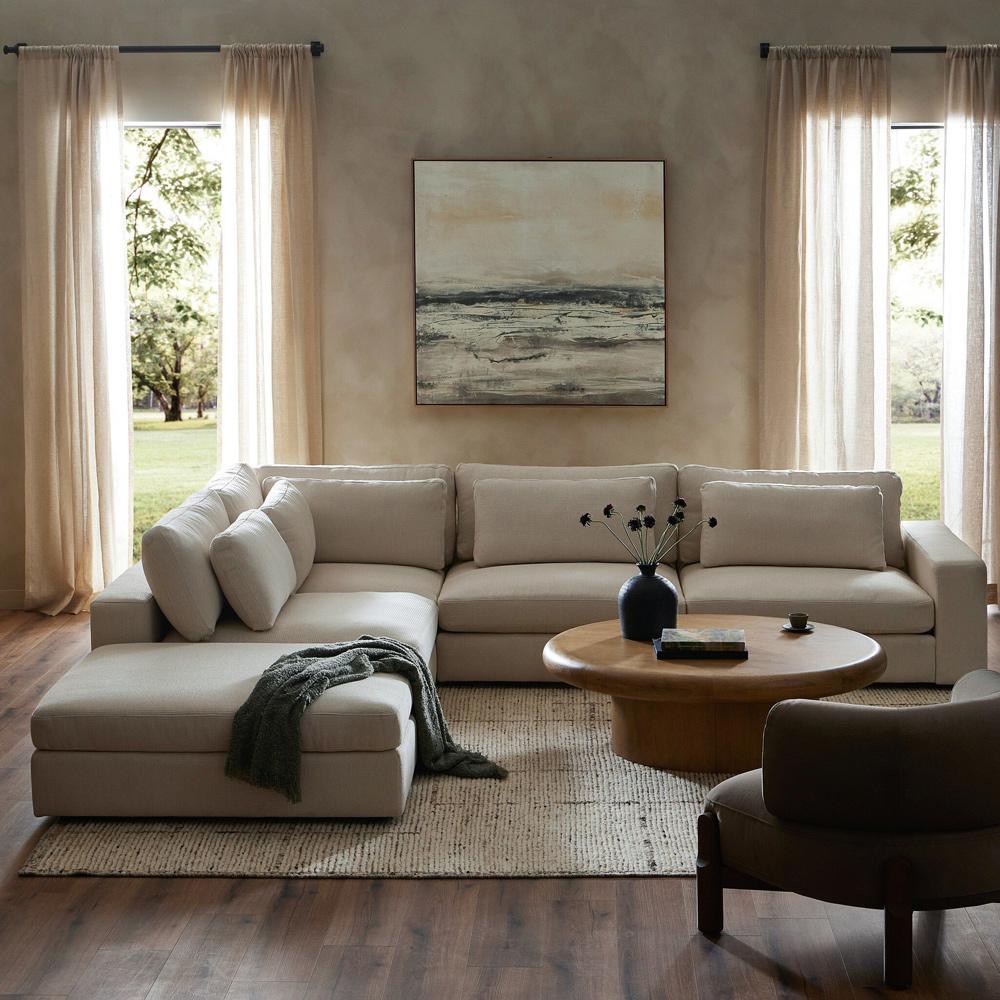 Four Hands - Atelier - Bloor 4-Piece Sectional W/ Ottoman - Clairmont Ivory - 106153-008 veiw 4