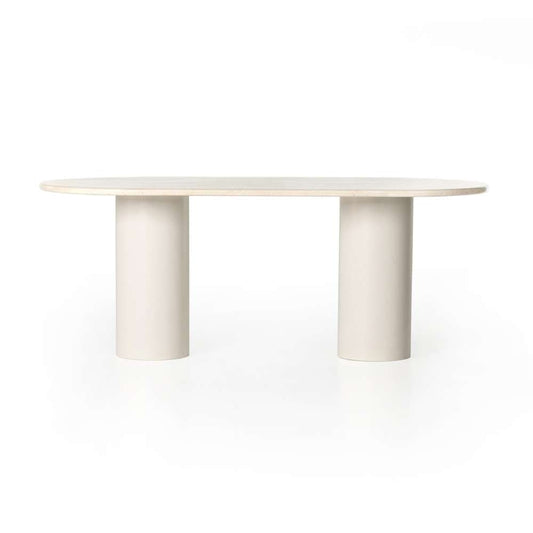 Four Hands - Belle Oval Dining Table - Cream Marble - 229499-001 veiw 2