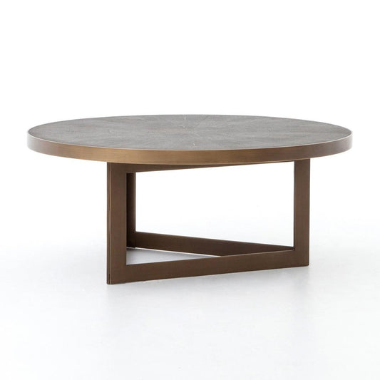 Four Hands - Bentley - Shagreen Round Coffee Table - Grey Shagreen - 107636-004 veiw 2