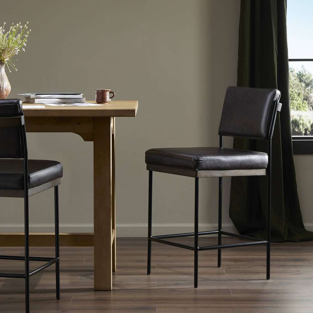 Four Hands - Benton Bar Stool - Sonoma Black - 109318-013 veiw 6