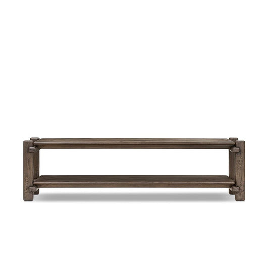 Four Hands - Bina - Marcia Low Console Table - Grey Reclaimed French Oak - 242151-002_CLOSEOUT view 2