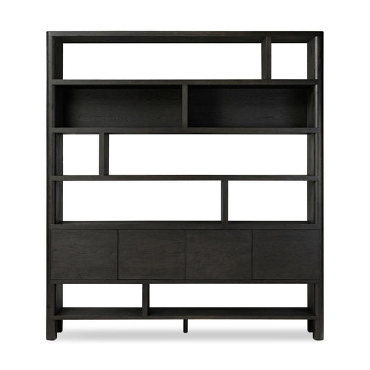 Four Hands - Bolton - Noeline Wide Bookcase - Smoked Black Oak - 241490-001 veiw 2