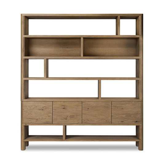 Four Hands - Bolton - Noeline Wide Bookcase - Worn Oak - 241490-002 veiw 2