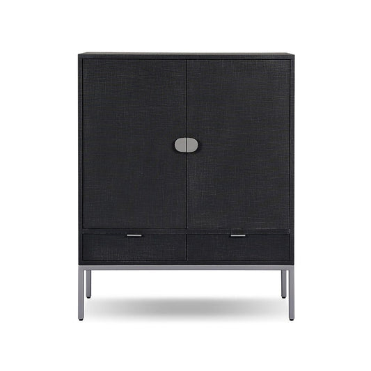 Four Hands - Callahan - Cressida Bar Cabinet - Black Linen - 230794-004_CLOSEOUT view 2