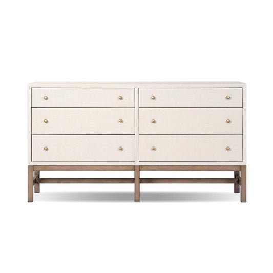 Four Hands - Callahan - Fiona 6 Drawer Dresser - Ivory Painted Raffia - 233278-002 veiw 2