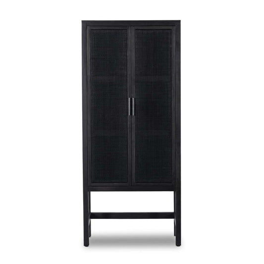 Four Hands - Caprice Narrow Cabinet - Black Natural Cane - 225960-003 veiw 2