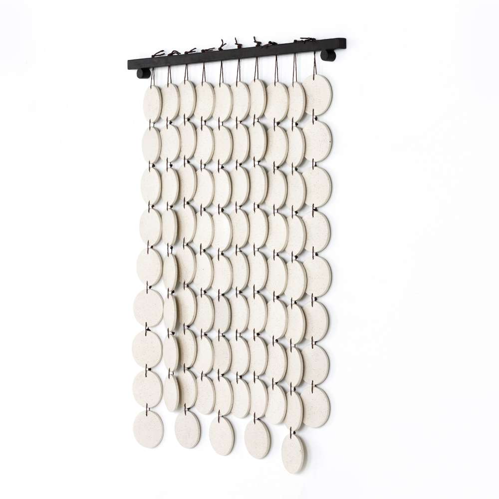 Four Hands - Ceramic Wall Hanging - Speckled Cream Crmc - 227432-001 veiw 5