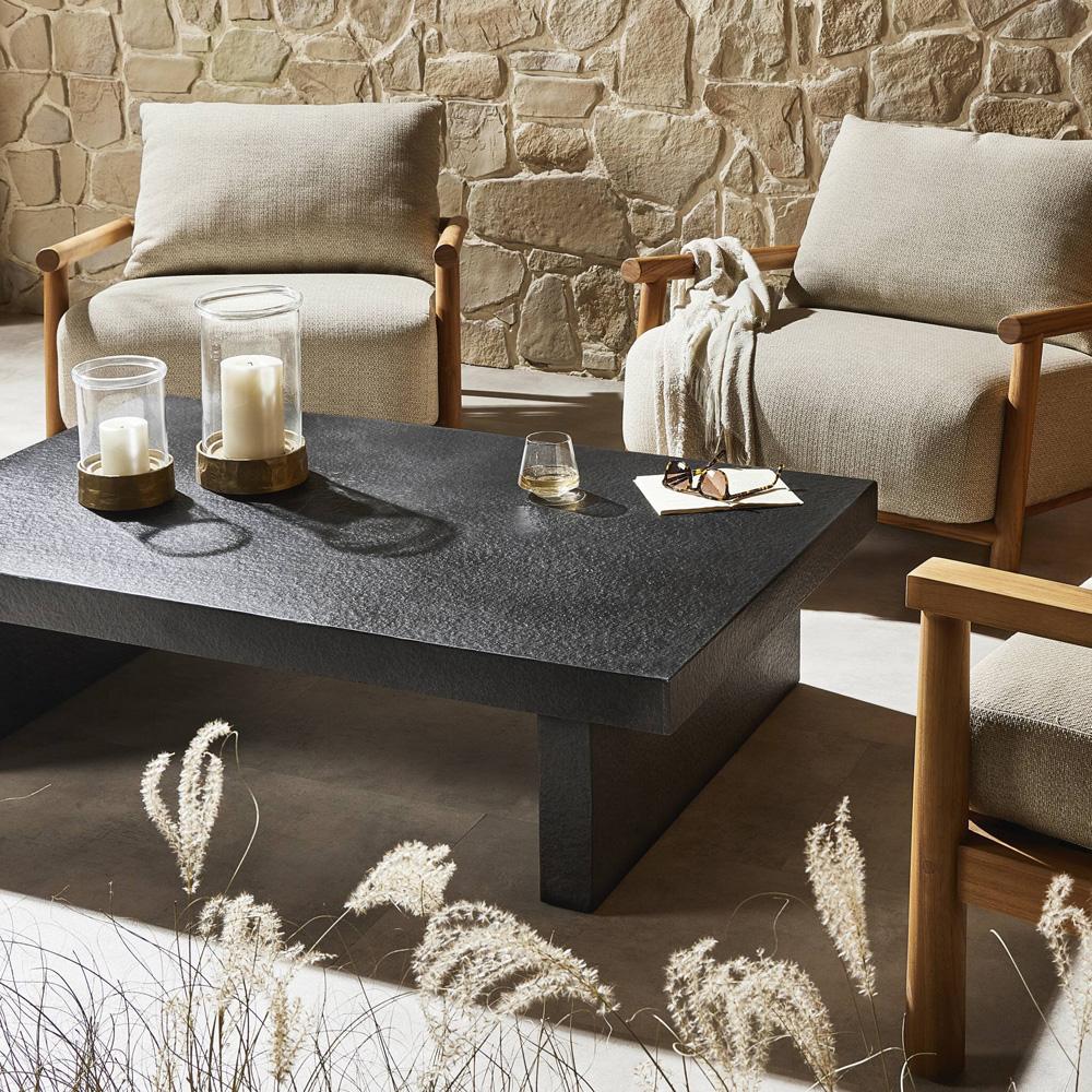 Four Hands - Chandler - Huesca Outdoor Coffee Table - Distressed Graphite Concrete - 241080-001 veiw 11