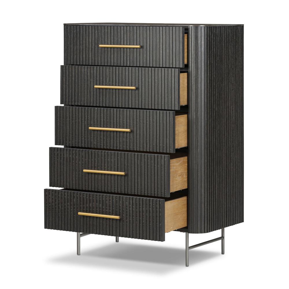 Four Hands - Collins - Fletcher 5 Drawer Dresser - Distressed Black - 108436-003 veiw 5
