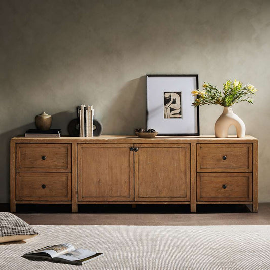 Four Hands - Cordella - Gaines Media Console-Aged Light Pine - 233546-002 veiw 2