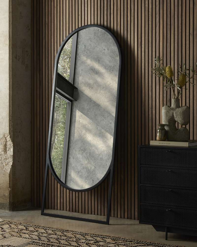 Four Hands - Dawson Floor Mirror - Matte Black - 106324-004 veiw 5