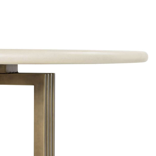 Four Hands - Everett - Mia Round Dining Table-Parchment White - VEVR-047 veiw 2
