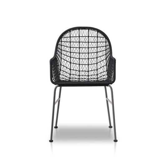 Four Hands - Grass Roots - Bandera Outdoor Woven Dining Chair - Smoke Black - 106894-006 veiw 2