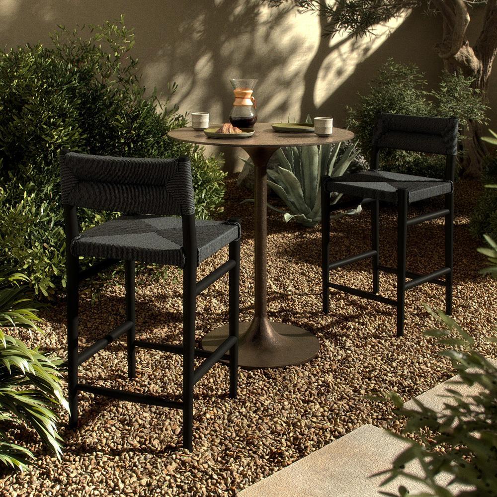 Four Hands - Grass Roots - Lomas Counter Outdoor Stool - Vintage Coal - 237996-005 veiw 11