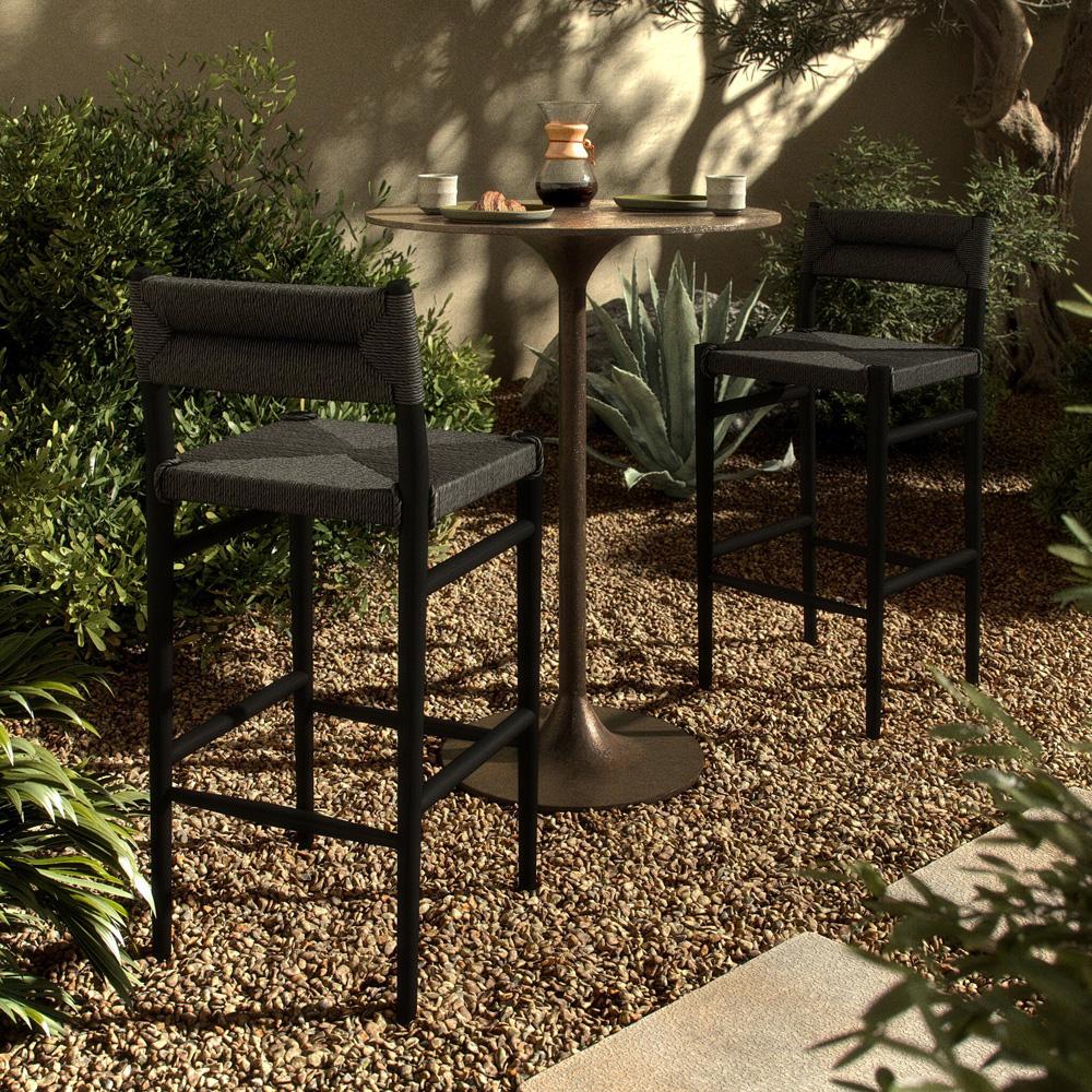 Four Hands - Grass Roots - Lomas Bar Outdoor Stool - Vintage Coal - 237996-006 veiw 11
