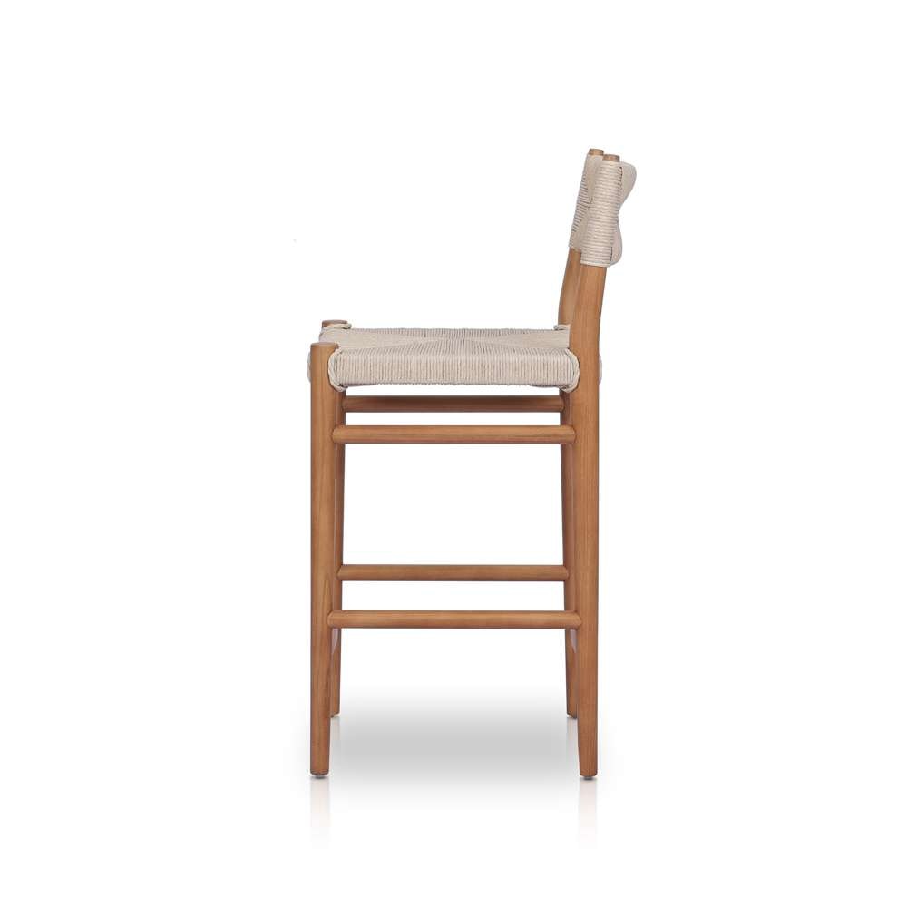 Four Hands - Grass Roots - Lomas Outdoor Stool-Natural Teak-Counter - 237996-002 veiw 8