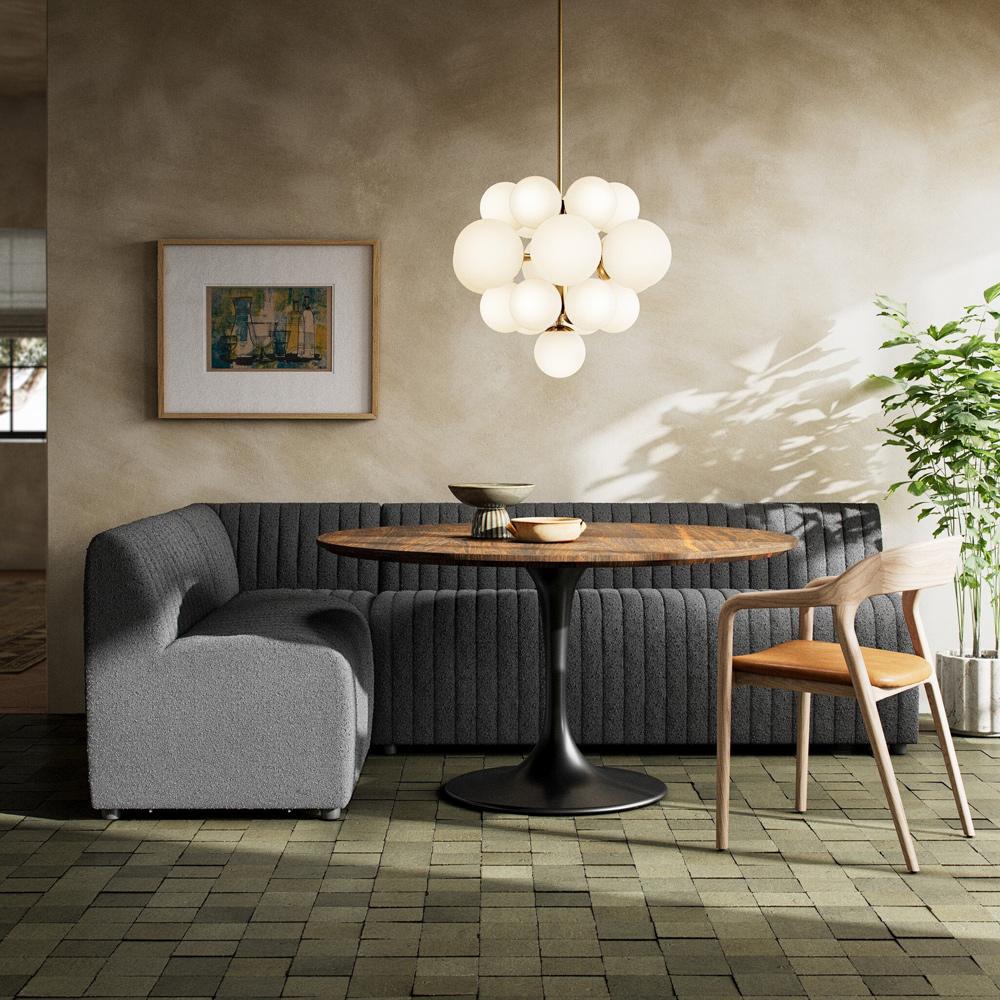 Four Hands - Grayson - Augustine Dining Banquette, L-Shape - FIQA Boucle Charcoal - 231702-003 veiw 4