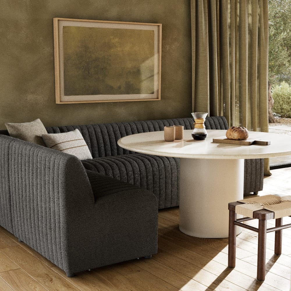 Four Hands - Grayson - Augustine Dining Banquette, L-Shape - FIQA Boucle Charcoal - 231704-003 view 5