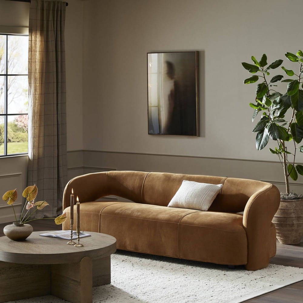 Four Hands - Grayson - Mazie Sofa - Nubuck Cognac - 241283-003_CLOSEOUT view 11