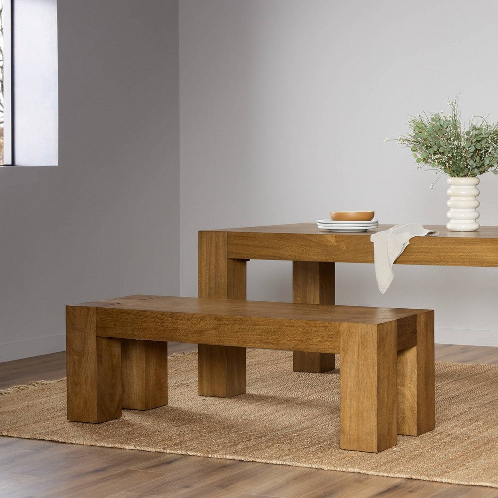 Four Hands - Haiden - Emeli Dining Bench - Tawny Rubberwood Veneer - 247823-001_CLOSEOUT view 9
