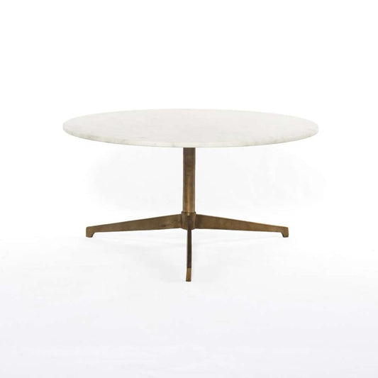 Four Hands - Helen Round Coffee Table - Polished White Marble - IMAR-241 veiw 2