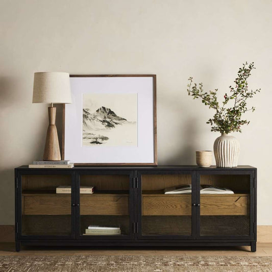 Four Hands - Irondale Millie Media Console-Drifted Matte Black -231950-001 veiw 2