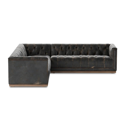 Four Hands - Kensington - Maxx 3-Piece Sectional - Destroyed Black - 236166-001 veiw 2