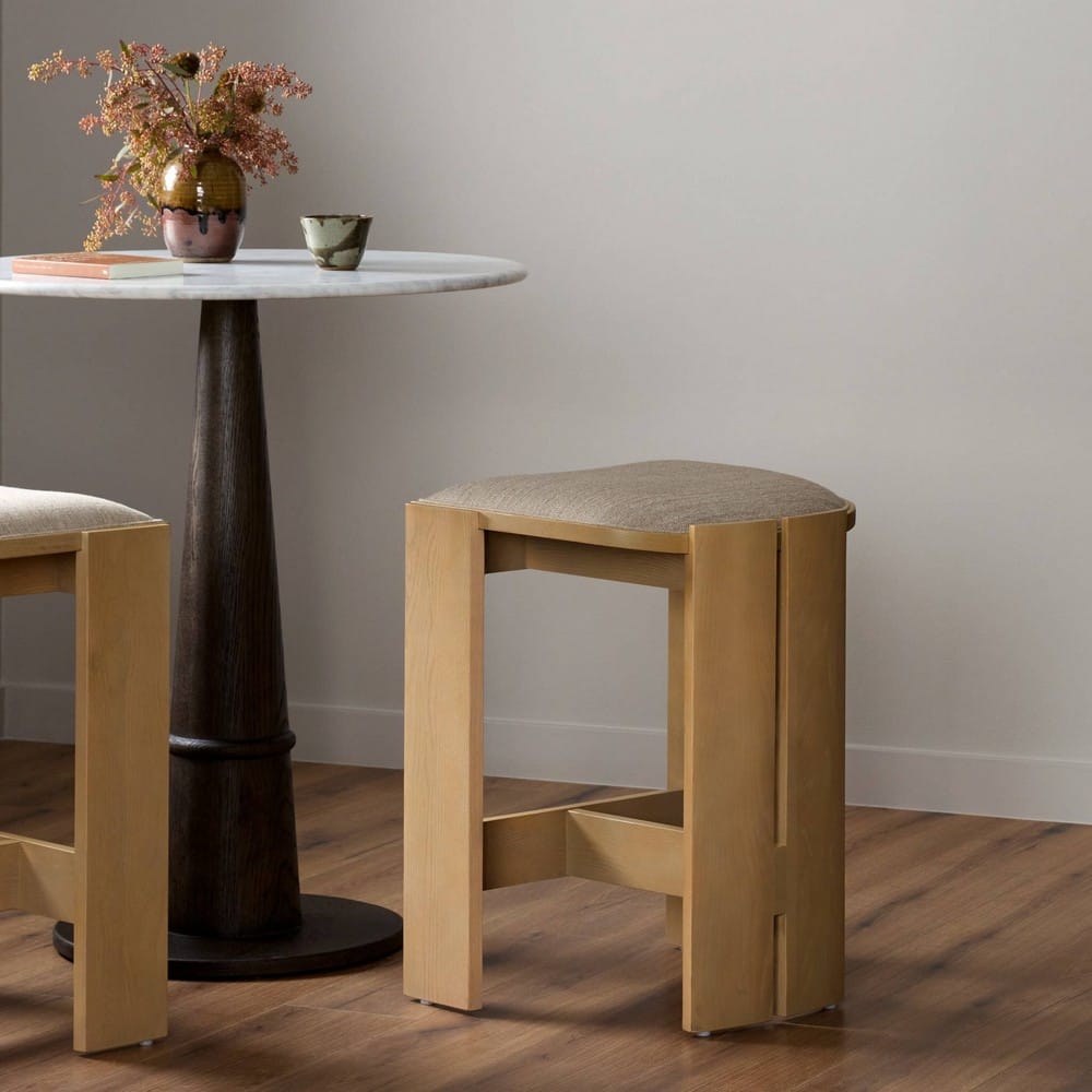 Four Hands - Keston - Hoven Backless Stool - Alcala Wheat - 242784-008_CLOSEOUT view 3
