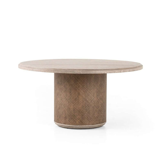 Four Hands - Kiara Round Dining Table - Weathered Blonde Oak Veneer - 228001-003 veiw 2
